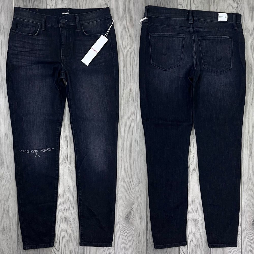Hudson Women Size 27 Natalie Cora Black Cotton Skinny Leg Ankle Denim NEW Jean